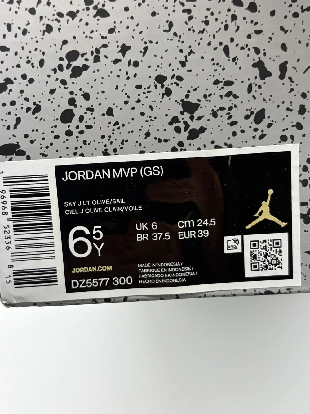 Jordan Youth High-Top Sneakers in Olive Green with Orange Jumpman